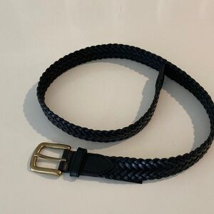 Brooks Brothers Boy’s 26 Waist Black Braided Leather Belt